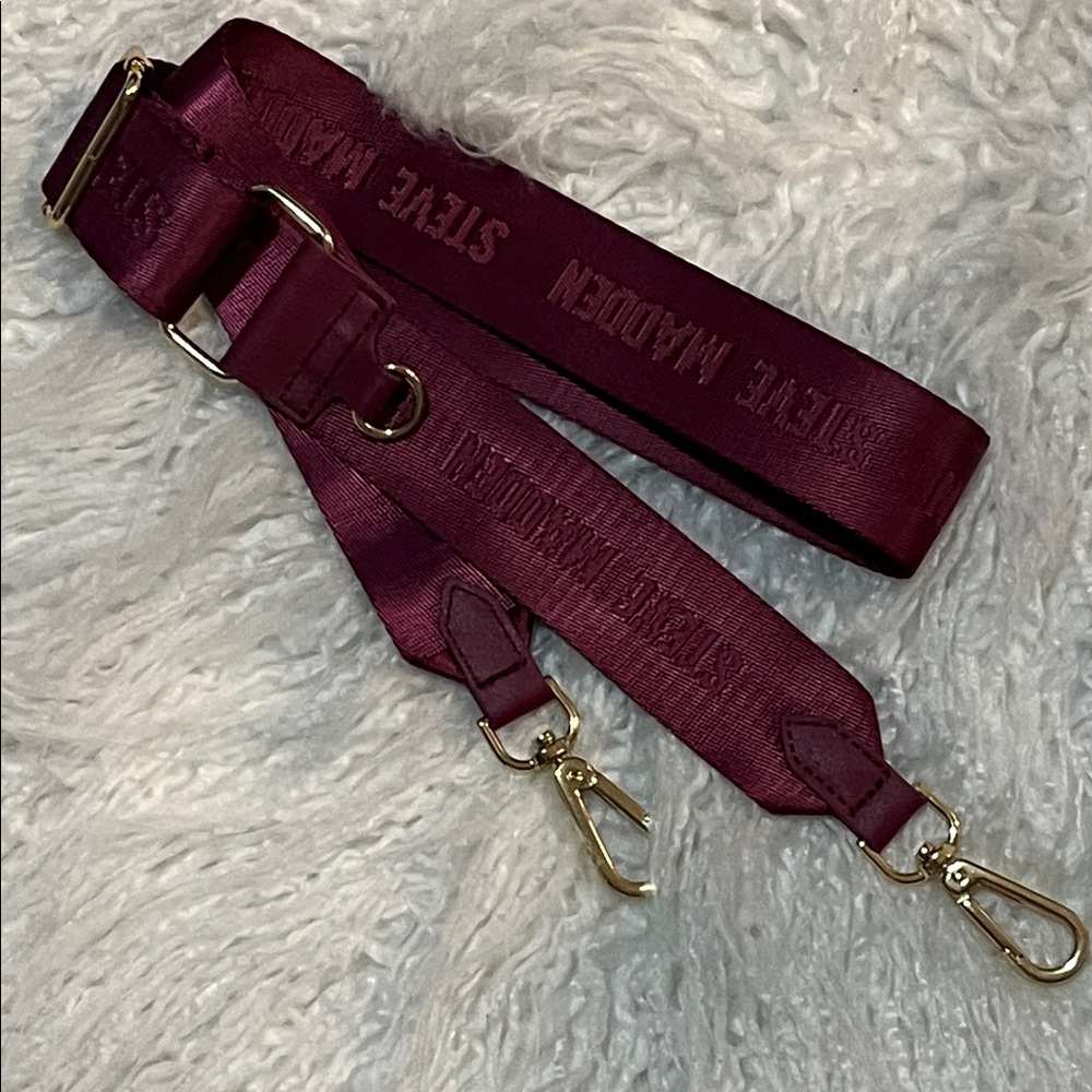 Steve Madden Burgundy Strap with Gold Hardware